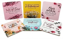 [ABBA-1167] Paquete De 6 Posa vasos Diseño Primavera Con Diferentes Versículos Bíblicos