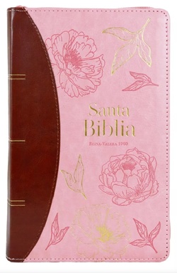 Biblia RVR1960 Dúo Tono Rosa/Café Con Zíper e Índice