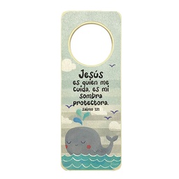 [DECOR-1264R] Porta Puerta Texto, Salmo 121 Jesús Es Quien Me Cuida