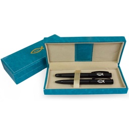 [LETIAN-1001A] Set De 2 Boligrafos Negro Mate  (Incluye Caja Aqua)