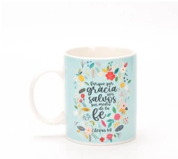 [ABBA-1241] Taza 12 OZ. Colección Ideal "Por Gracia Sois Salvos"