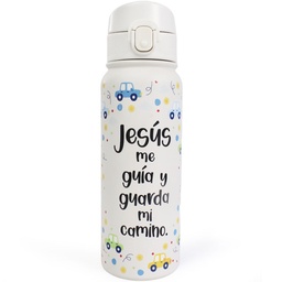 [PLASTIC-1004] Termo 500ml 3D Jesús Me Guía Y Guarda Mi Camino