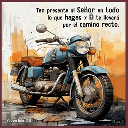 [DECOR-1211B] Plaqueta Para Escritorio Diseño Moto  Proverbios 3:6