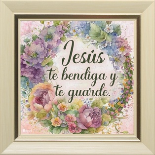 Cuadro Para Escritorio Texto: Jesús Te Bendiga Y Te Guarde