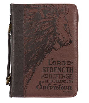 Porta Biblia Talla L Color Café  Éxodo 15:2