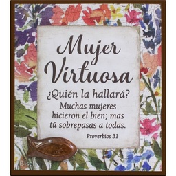 [DECOR-1279C] Plaqueta Para Escritorio Proverbios 31 Mujer Virtuosa