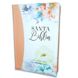 [ABBA-1385] Biblia RVR 1960 Tamaño Grande Letra Súper Gigante Con Cierre E Índice Jardín Coral