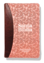 [ABBA-1388] Biblia RVR 1960 Tamaño Grande Letra Súper Gigante Con Cierre e Índice Rosado/Café