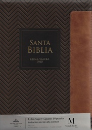 [ABBA-1393] Biblia RVR 1960 Tamaño Grande Letra Súper Gigante Con Cierre e Índice Café/Beige