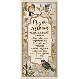 [DECOR-1139T] Plaqueta  Color Café Texto: Proverbios 31 Mujer Virtuosa