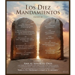 [DECOR-1286] Plaqueta Para Escritorio Texto: Éxodo 20 Los Diez Mandamientos