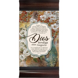 [DECOR-1138B] Plaqueta Con Moldura Color Negro Y Dorado Texto: Jeremías 29:11 - Josué 1:7 Dios Bendiga Este Negocio