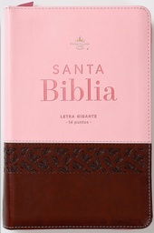 [ABBA-1426] Biblia RVR 1960 Duo Tono Rosado/Café 14 Puntos