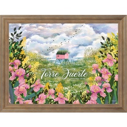 [DELTA-1002A1] Cuadro Con Marco Crema Proverbios 18:10 Torre Fuerte