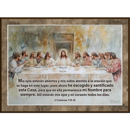[DECOR-1067A] Plaqueta Para Escritorio 2 Crónicas 7:15-16  Santa Cena ( Acuarela)