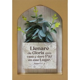 [DECOR-1284A] Encajuelado De Madera Texto: Llenarè De Gloria Esta Casa Hageo 2:7-9