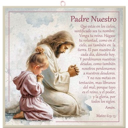 [DECOR-1016F] Plaqueta Colgante Mateo 6:9-13 Padre Nuestro Niña