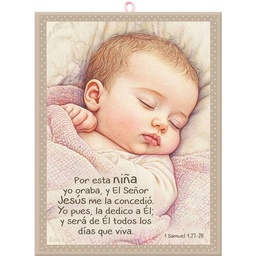 [DECOR-1047B] Plaqueta Colgante 1 Samuel 1:27-28 Por Esta Niña Yo Oraba
