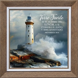 [CART-BS23001N] Cuadro Para Escritorio Texto: Proverbios 18:10
