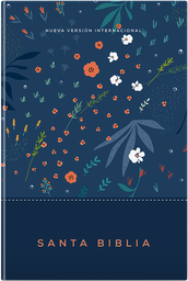 [LRENA-1030] Biblia NVI Renacer Color Azul Con Diseño De Flores