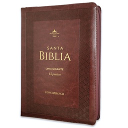 [ABBA-1453] Biblia RVR60 Tamaño Gigante Letra 15 Puntos Con Cierre E Indice Café