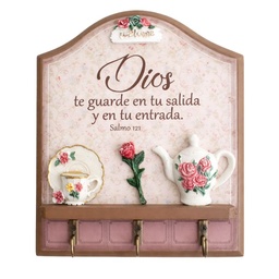[DECOR-1293A] Porta Llaves De Madera Salmo 121