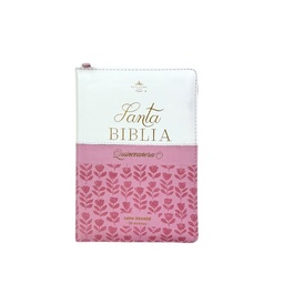 [ABBA-1516] Biblia RVR 1960 Para Quinceañera Duotono Blanco Y Rosado