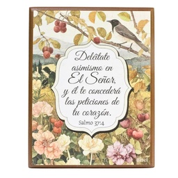 [DECOR-1151] Plaqueta Colección Vintage Deléitate Asimismo En El Señor Salmo 37:4