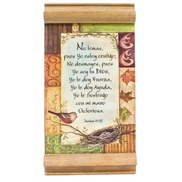 [DECOR-1138E] Plaqueta Con Moldura Color Gena Texto: Isaías 41:10