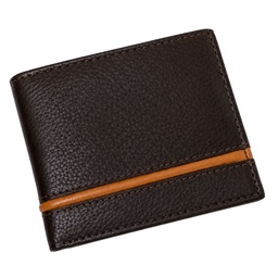 [LEAT-1010] Billetera De Cuero Genuino Color Café