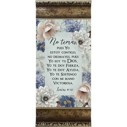 [DECOR-1138K] Plaqueta Con Moldura Color Dorado Texto: Isaías 41:10