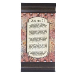 [DECOR-1138O] Plaqueta Con Moldura Color Café Texto: Salmo 91