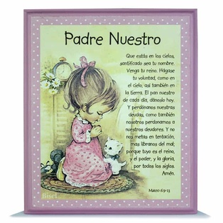 Plaqueta Para Niña, Padre Nuestro, Mateo 6:9-13 