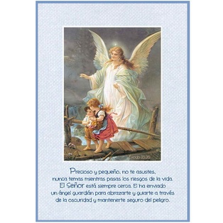 Plaqueta Ángel De La Guarda Color Celeste Celeste Éxodo 23:20