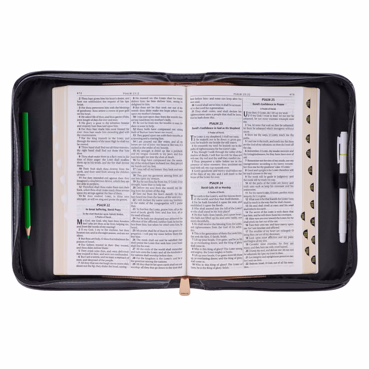 Porta Biblia Estilo Cartera De Piel Sintética De Color Negro