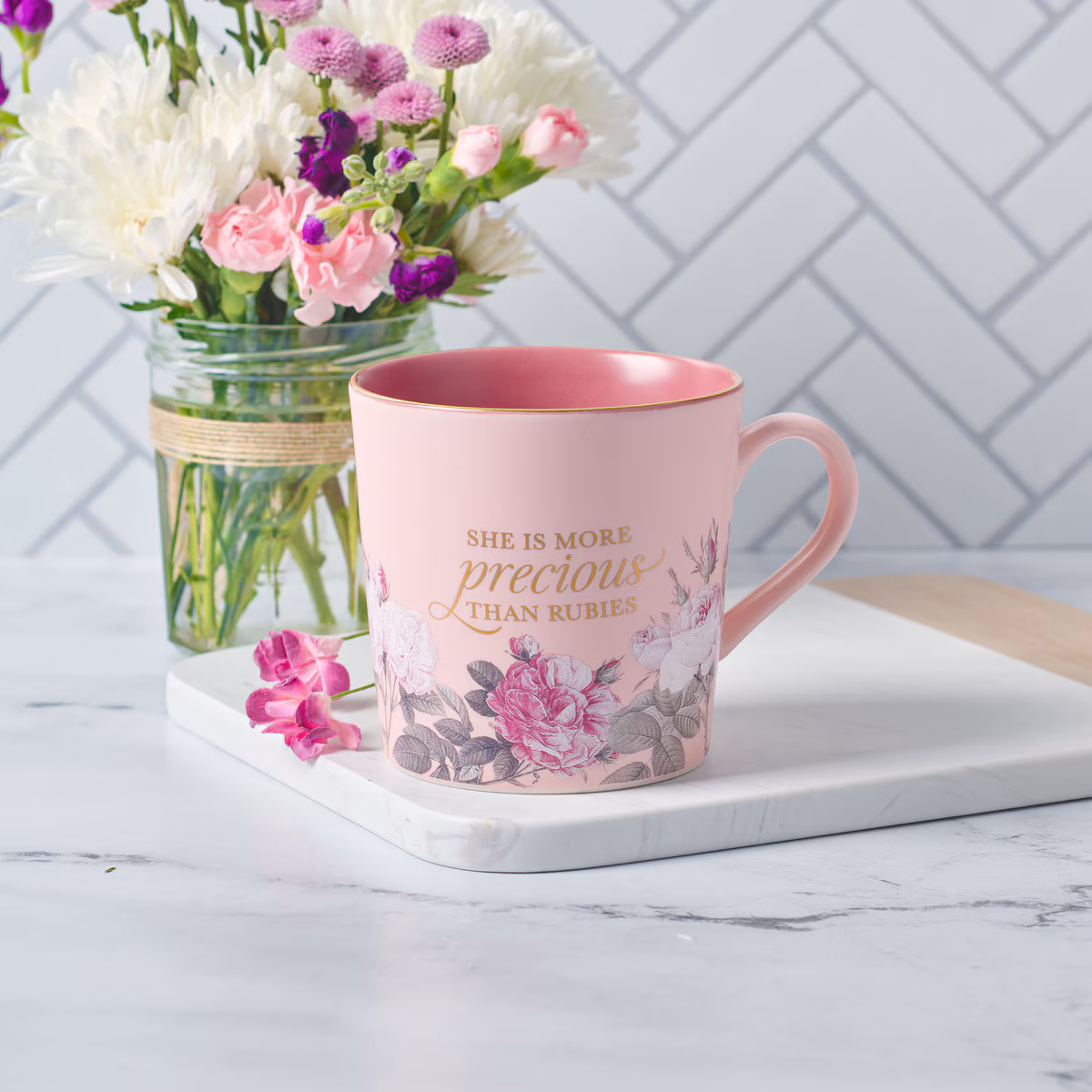 Taza Rosada Perla Preciosa