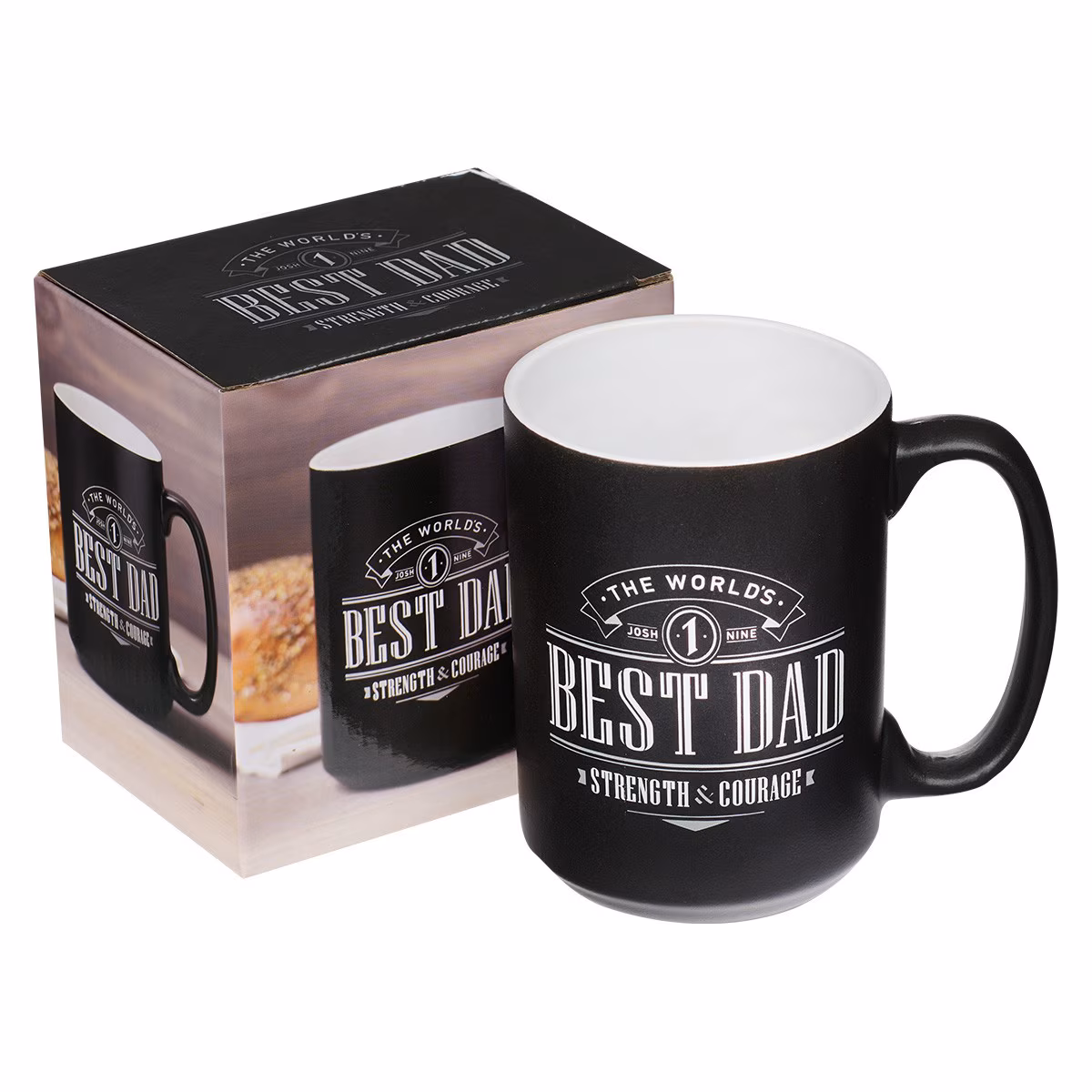 Taza De Cerámica Mejor Papá Del Mundo Josué 1:9